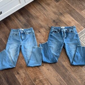 Stylish Blue Straight Leg Women's Jeans